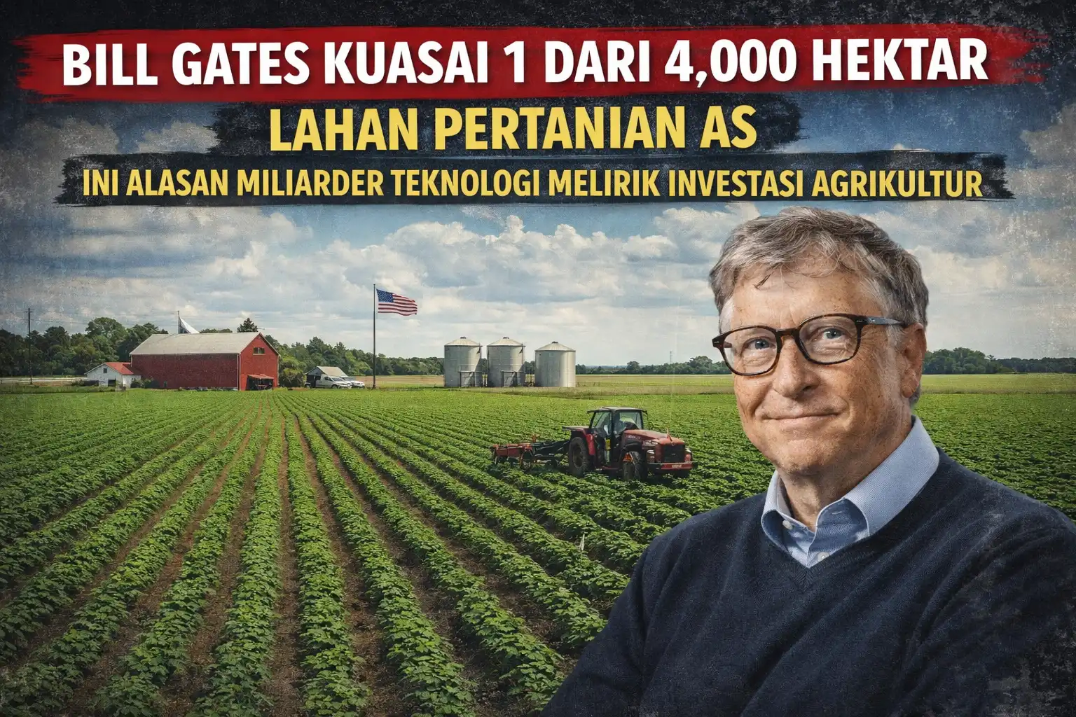 Read more about the article Bill Gates Kuasai 1 dari 4.000 Hektar Lahan Pertanian AS, Ini Alasan Miliarder Teknologi Melirik Investasi Agrikultur