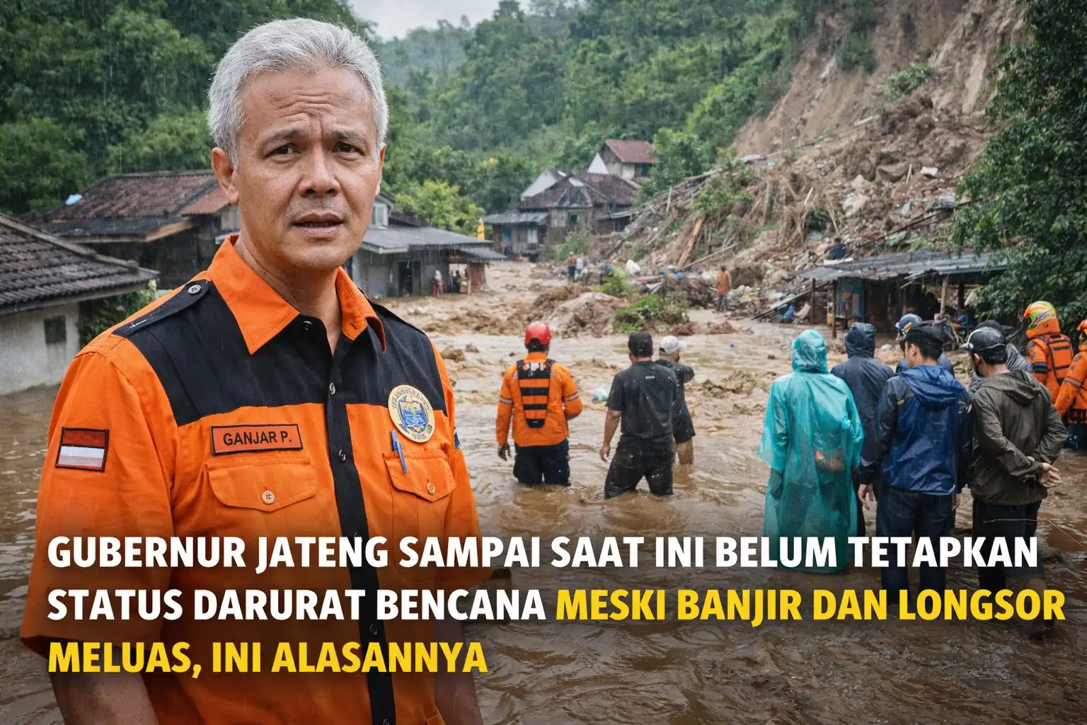 Read more about the article Gubernur Jawa Tengah Sampai Saat Ini Belum Tetapkan Status Darurat Bencana Meski Banjir dan Longsor Meluas, Ini Alasannya