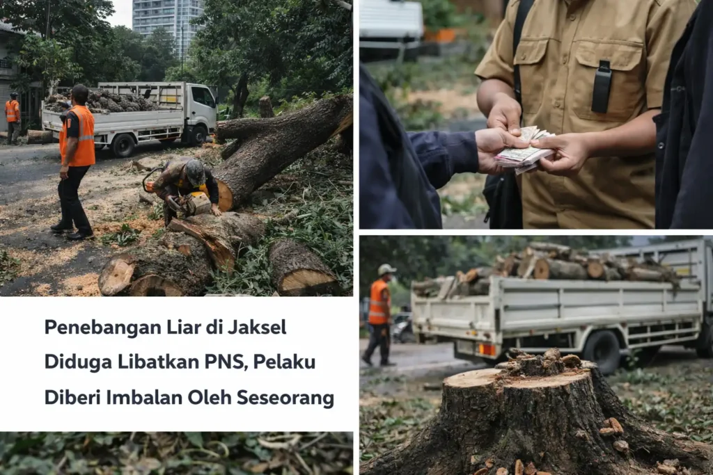 Penebangan Liar di Jaksel Diduga Libatkan PNS, Pelaku Diberi Imbalan Oleh Seseorang